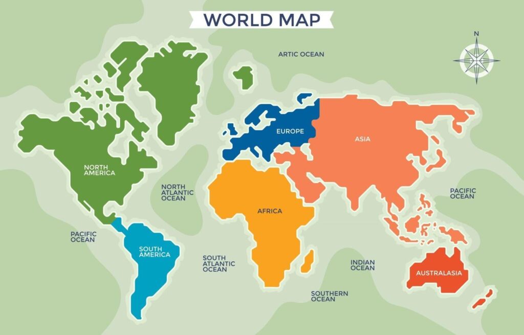 wereldkaart met namen